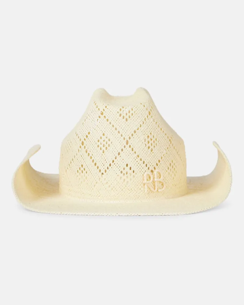 RUSLAN BAGINSKIY Cappello in paglia con logo Bianco