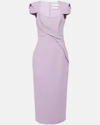 Roland Mouret Abito midi in seta e lana Viola