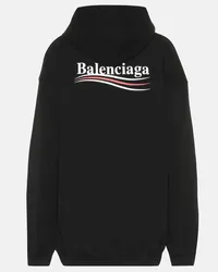 Balenciaga Felpa in cotone con cappuccio Nero