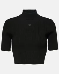 Courrèges Courrèges Top cropped in maglia a coste Nero