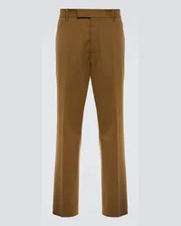 The Row Pantaloni Elijah in cotone e seta Beige