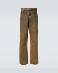 Dries van Noten Jeans a gamba larga Beige