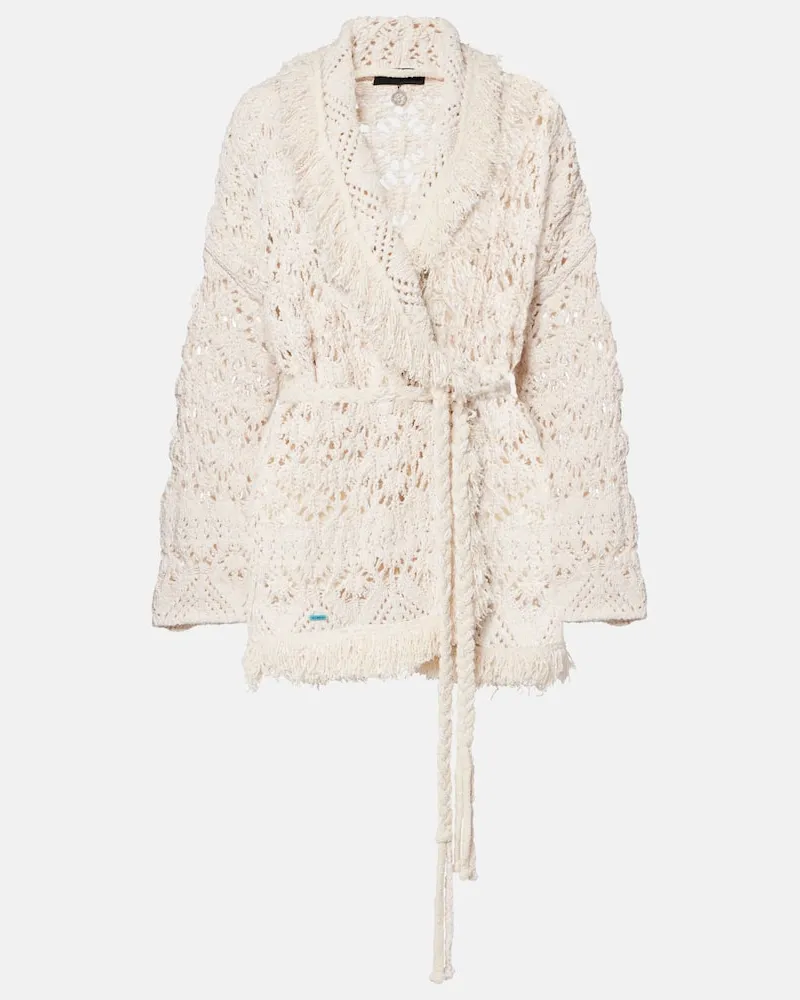 Alanui Cardigan Lagoon Romance in misto cotone Bianco