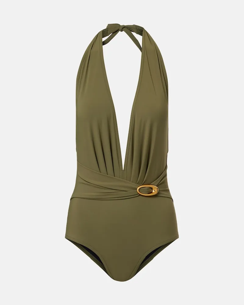 Karla Colletto Costume da bagno con decorazioni Verde