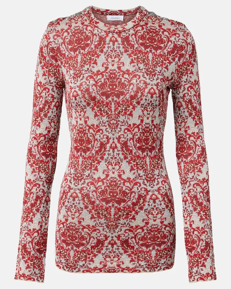 Paco Rabanne Top in jacquard Rosso