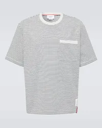 Thom Browne T-shirt in jersey di cotone a righe Multicolore