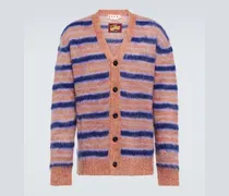 Cardigan in misto mohair a righe