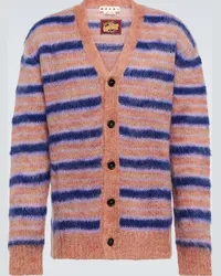 Marni Cardigan in misto mohair a righe Multicolore