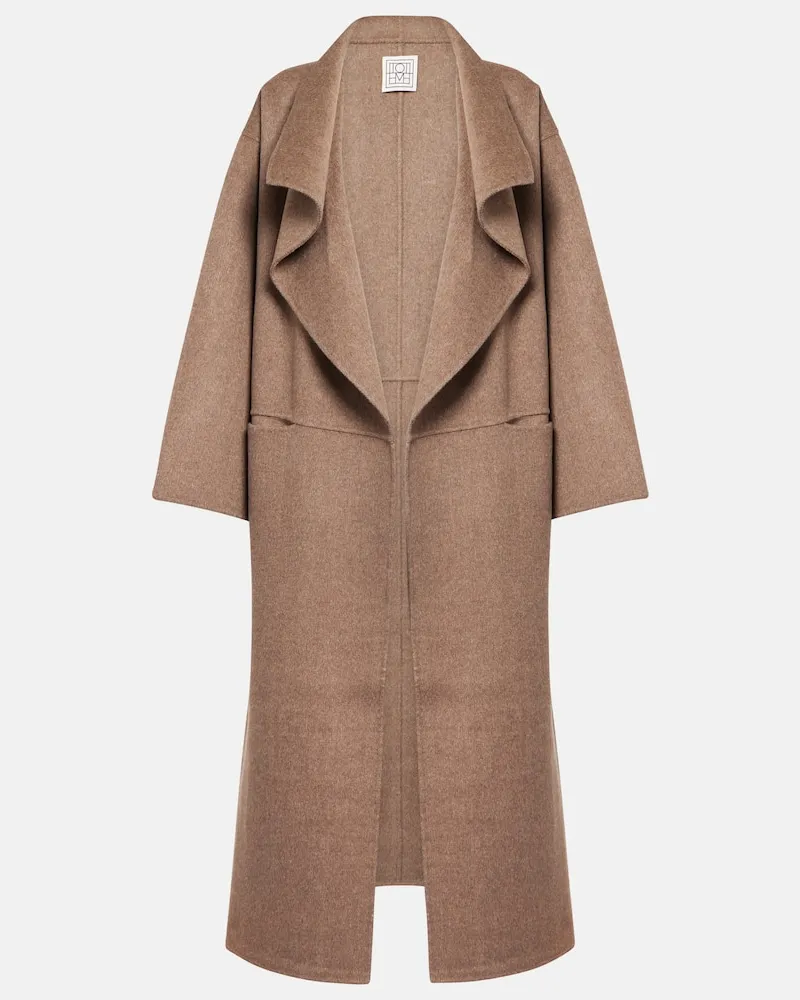 Totême Cappotto Signature in lana e cashmere Marrone