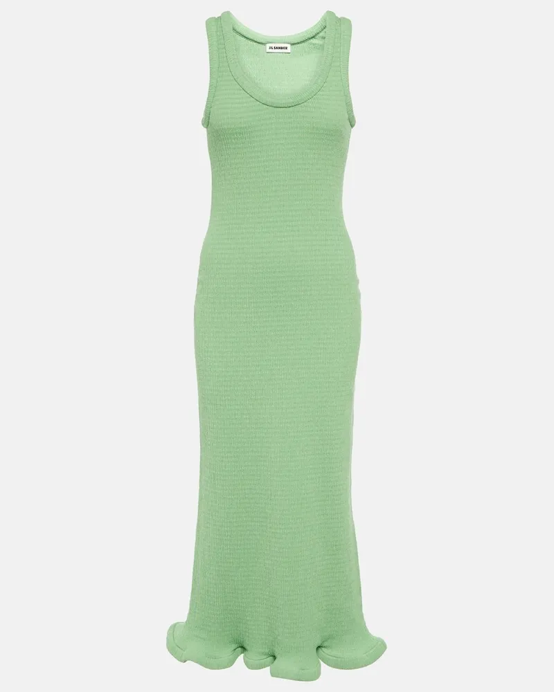 Jil Sander Abito midi in jersey Verde