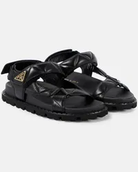 Prada Sandali Fussbett in pelle matelassé Nero