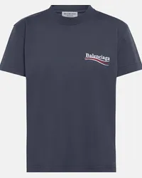 Balenciaga T-shirt in cotone con logo Grigio