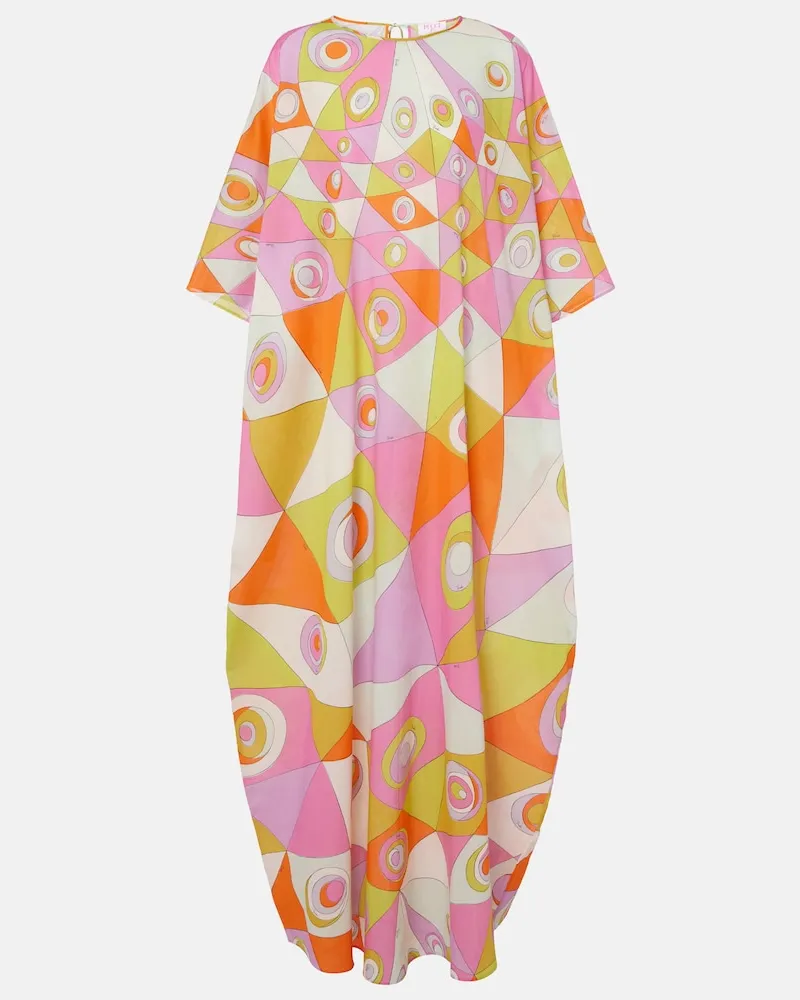 Emilio Pucci Caftano Iride in cotone Multicolore