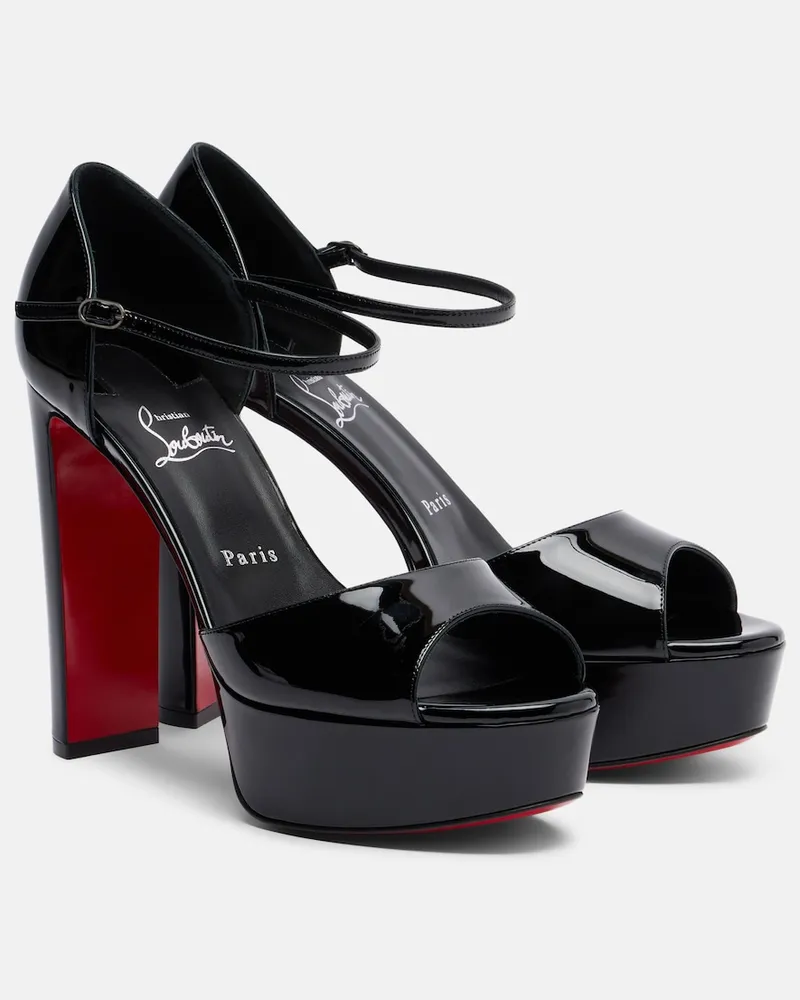 Christian Louboutin Sandali Sandaloo in vernice con plateau Nero