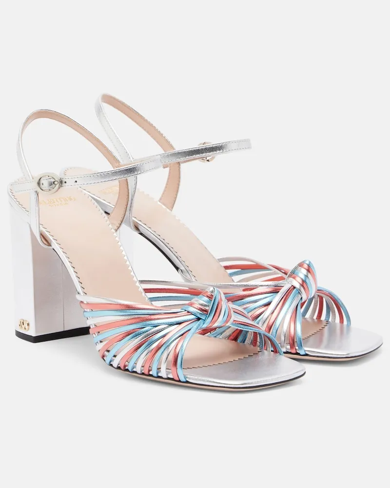 Valentino Garavani Sandali Annet in pelle metallizzata Argento