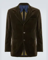 Brioni Blazer monopetto in velluto Marrone