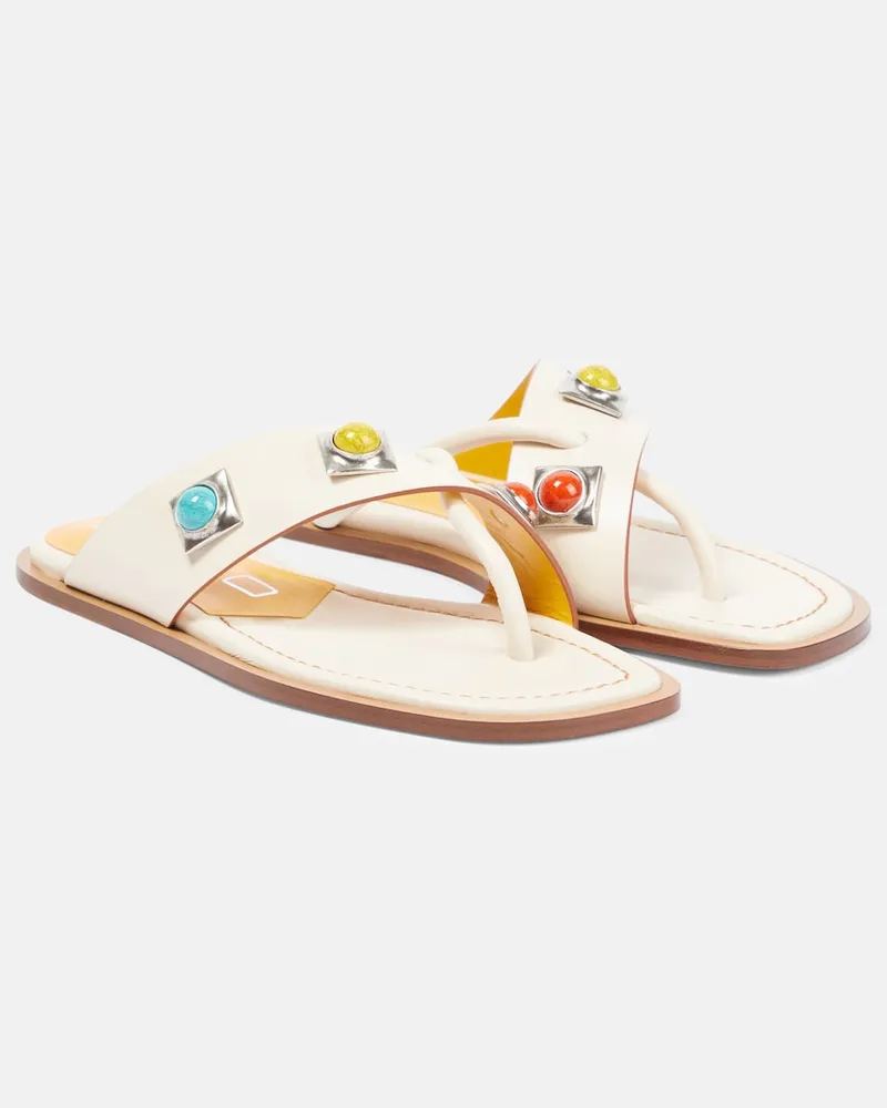 Etro Sandali in pelle con decorazione Bianco