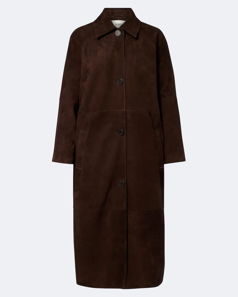 Arma Cappotto Judy in suede Marrone