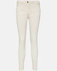 Brunello Cucinelli Jeans slim a vita media Bianco