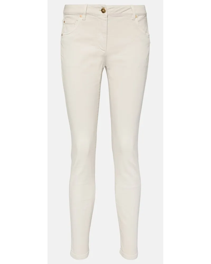 Brunello Cucinelli Jeans slim a vita media Bianco