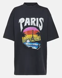 Balenciaga T-shirt Paris Tropical in cotone Bianco