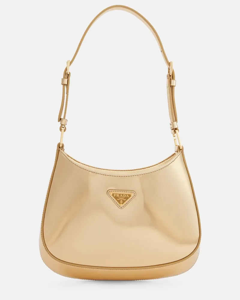 Prada Borsa a spalla Cleo Small in pelle Oro
