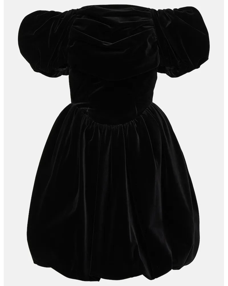 Simone Rocha Miniabito in velluto con scollo bardot Nero