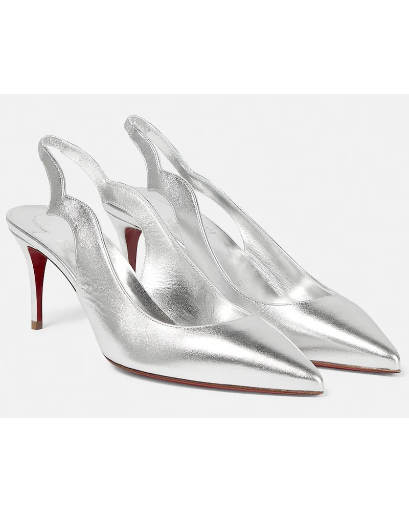 Christian Louboutin Pumps slingback in pelle Argento