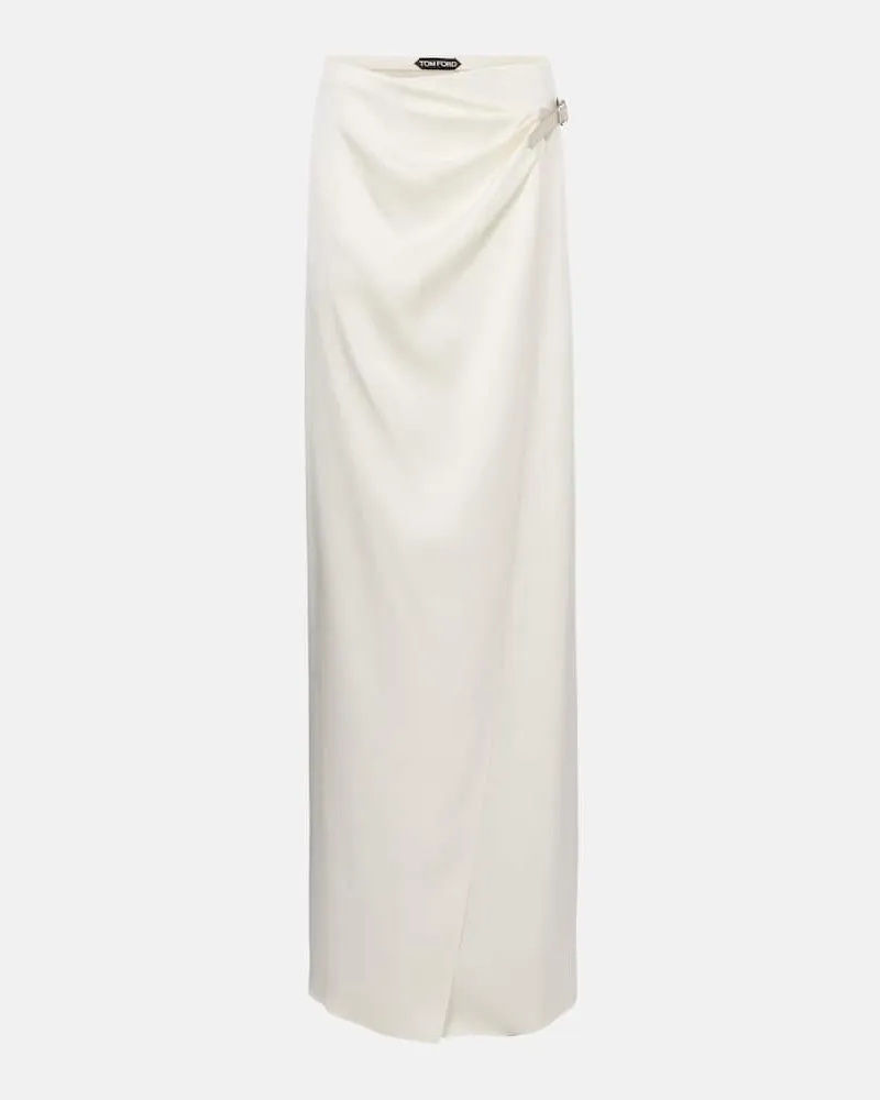 Tom Ford Gonna a portafoglio in raso di seta Bianco