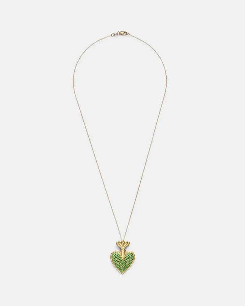 Ileana Makri Collana Blowing Heart in oro 18kt con tsavorite Oro