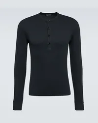 Tom Ford Top in jersey a coste Nero