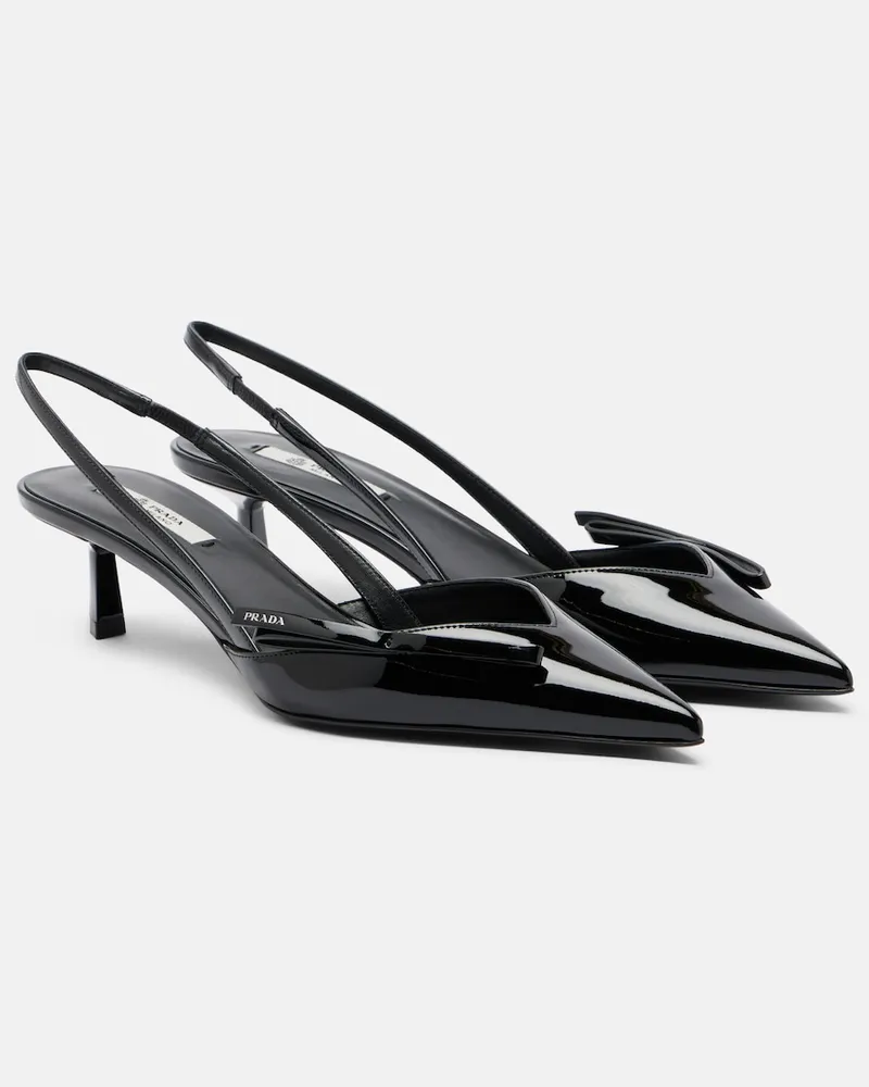 Prada Pumps slingback in vernice Nero
