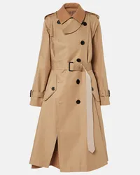 Sacai Trench in gabardine di misto cotone Beige