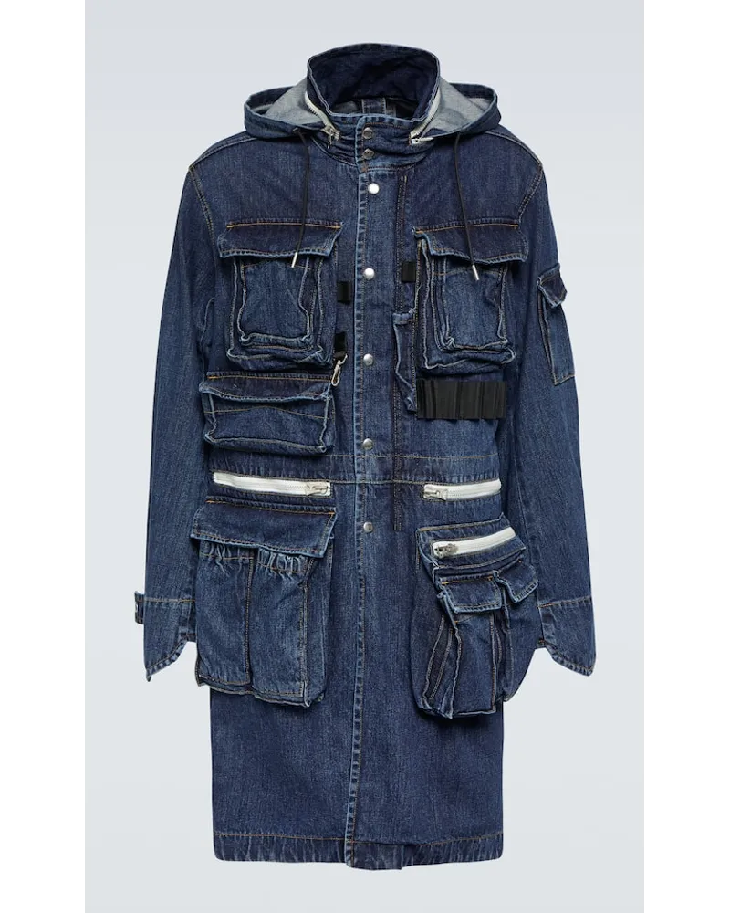 Sacai Parka in denim Blu