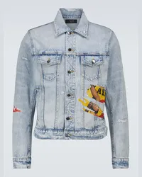 Amiri Giacca trucker Playboy in denim Blu