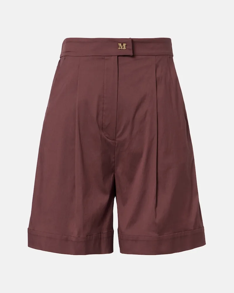 Max Mara Shorts Medeola in misto cotone Borgogna