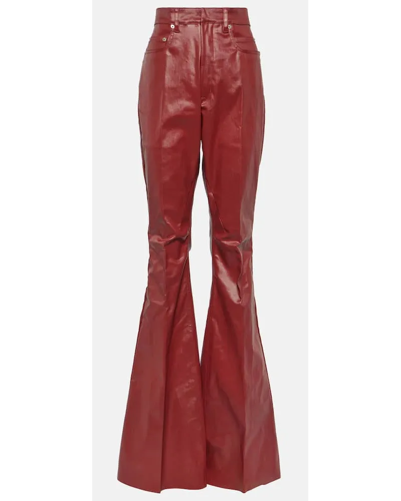 Rick Owens Jeans flared Bolan a vita alta Rosso