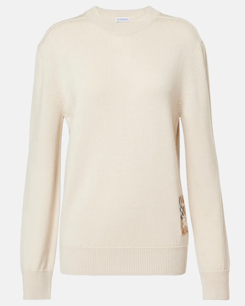 Burberry Pullover EKD Burberry Check in lana Beige