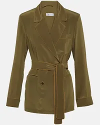 Max Mara Blazer Rosano in seta Verde