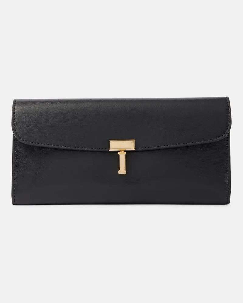 Totême Portafoglio T-Lock in pelle Nero