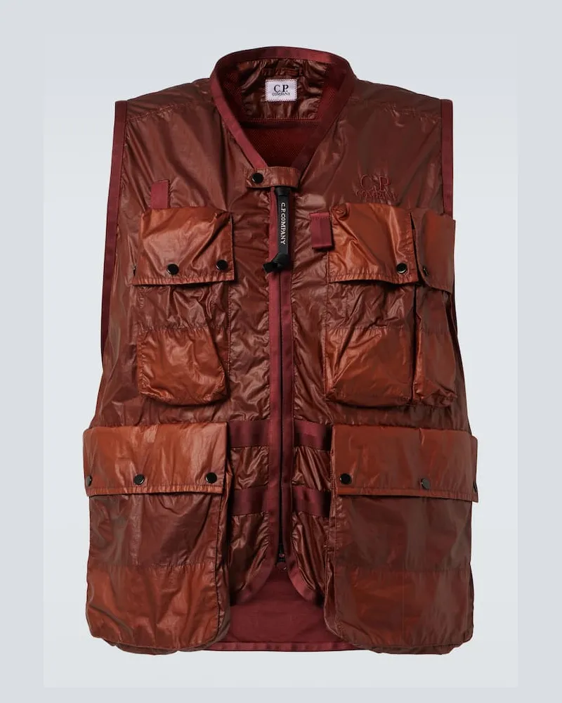 C.P. Company Gilet CS II in tessuto tecnico Marrone