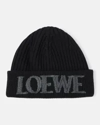 Loewe Berretto in lana con logo Nero