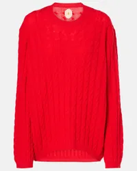 Jardin des Orangers Pullover in lana e cashmere a trecce Rosso