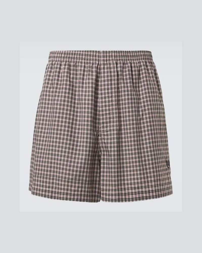 Balenciaga Shorts in cotone a quadri Beige