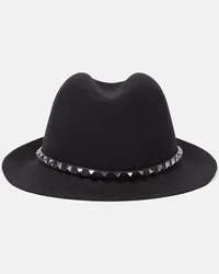 Valentino Garavani Fedora Rockstud in lana Nero