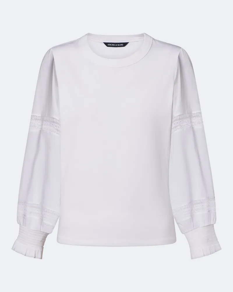 Veronica Beard Top Bellamie in misto cotone con pizzo Bianco