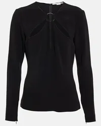 Stella McCartney Top in crêpe con cut-out Nero