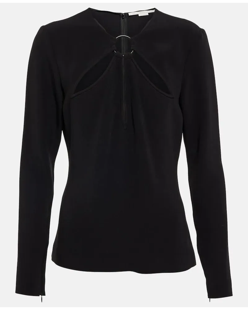 Stella McCartney Top in crÃªpe con cut-out Nero