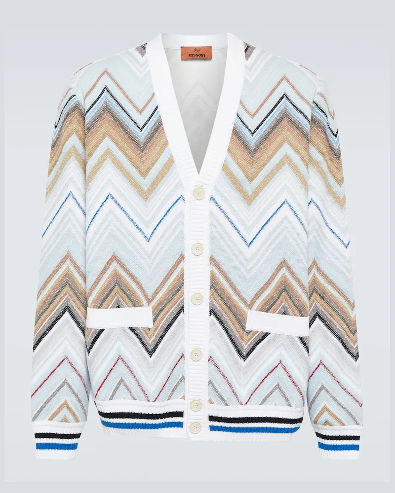 Missoni Cardigan in misto cotone a zig-zag Multicolore