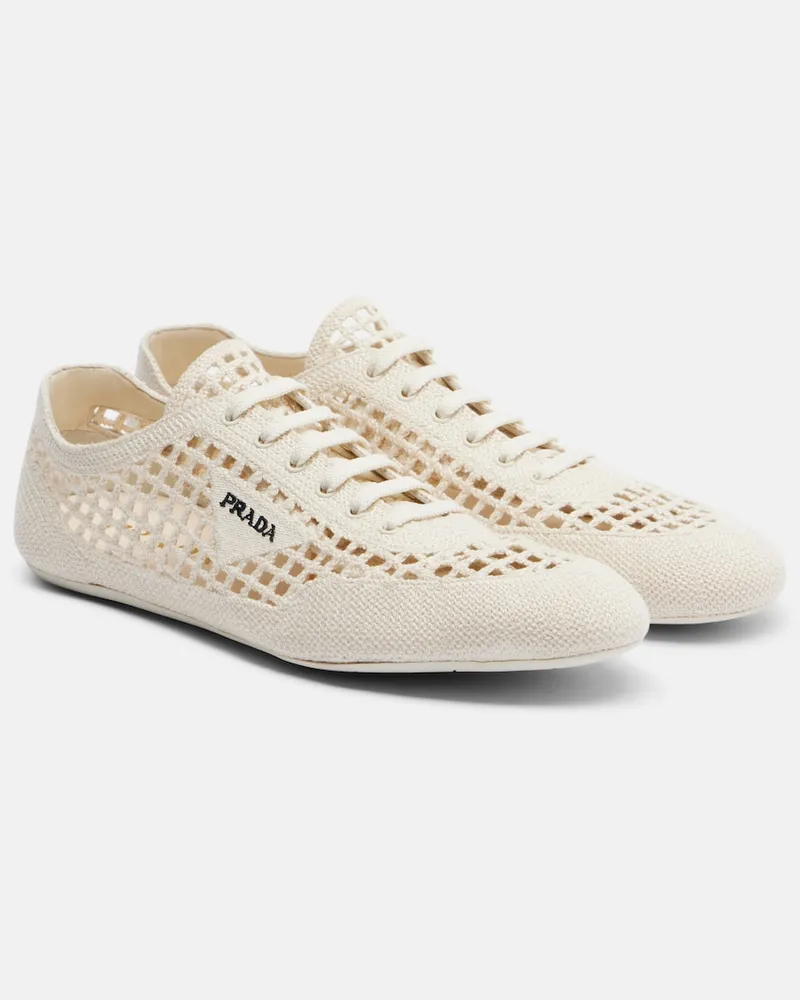 Prada Sneakers Collapse in crochet Bianco